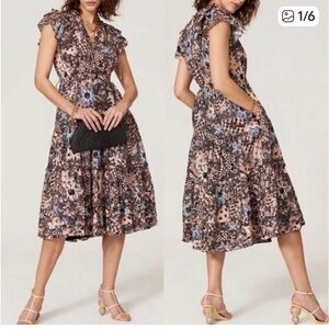 Ulla Johnson Rema Multicolor Floral Midi Dress